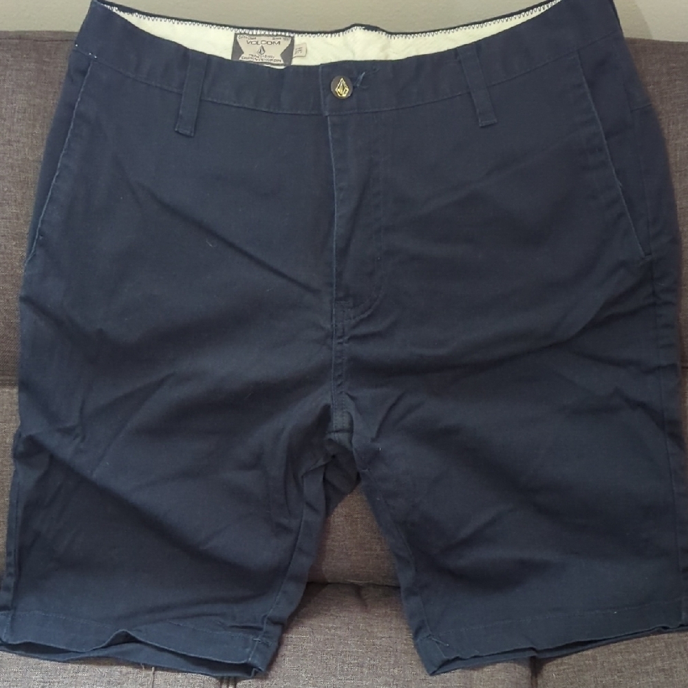 Volcom Blue Flat Front Tailored Shorts